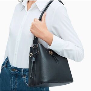 Kate Spade Black Leather Marti Small Bucket Bag